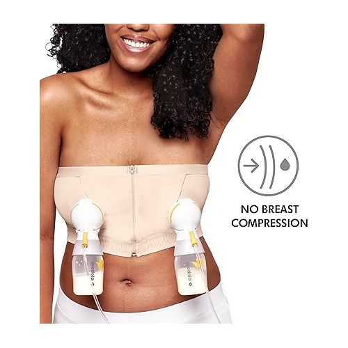 메델라 Medela Hands Free Pumping Bustier | Easy Expressing Pumping Bra with Adaptive Stretch