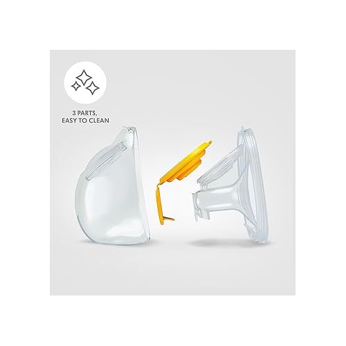 메델라 Medela Hands-Free Collection Cups, Compatible with Freestyle Flex, Pump in Style with MaxFlow, and Swing Maxi Electric Breast Pumps, 1 Set of 2 Cups