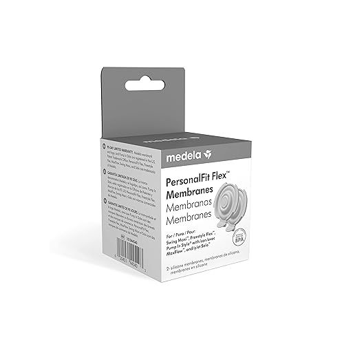 메델라 Medela PersonalFit Flex Replacement Membranes, 2-Pack, Compatible with Pump in Style MaxFlow, Swing Maxi and Freestyle Flex Breast Pumps, Authentic Medela Spare Parts,2 Count (Pack of 1)