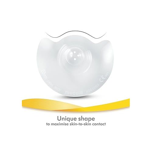 메델라 Medela Contact Nipple Shield for Breastfeeding, 24mm Medium Nippleshield, For Latch Difficulties or Flat or Inverted Nipples, 2 Count with Carrying Case, Made Without BPA