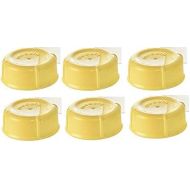 (6) Medela Solid Lids - Yellow/ solid cap/ bottle lid/ bottle solid cap - for Medela Bottles