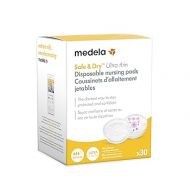 Medela Safe & Dry Ultra Thin Disposable Nursing Pads, 30 Count Breast Pads for Breastfeeding, Leakproof Design, Slender and Contoured for Optimal Fit and Discretion