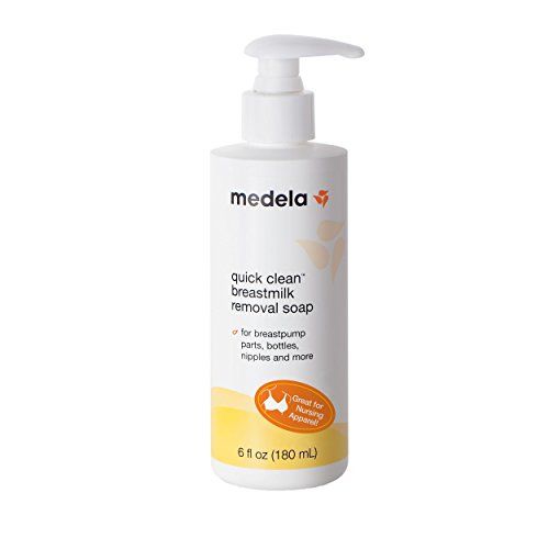 메델라 [아마존베스트]Medela, Quick Clean Breast Milk Removal Soap, Hypoallergenic, No-Scrub Soap for Breast Pump Parts and Nursing Apparel, Removes Breastmilk Residue 3 Days Old, 6 Fluid Ounces