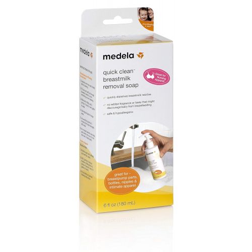 메델라 [아마존베스트]Medela, Quick Clean Breast Milk Removal Soap, Hypoallergenic, No-Scrub Soap for Breast Pump Parts and Nursing Apparel, Removes Breastmilk Residue 3 Days Old, 6 Fluid Ounces