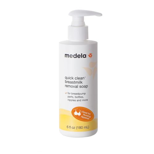 메델라 [아마존베스트]Medela, Quick Clean Breast Milk Removal Soap, Hypoallergenic, No-Scrub Soap for Breast Pump Parts and Nursing Apparel, Removes Breastmilk Residue 3 Days Old, 6 Fluid Ounces