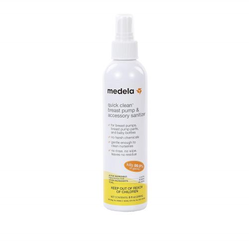 메델라 [아마존베스트]Medela Quick Clean Breast Pump and Accessory Sanitizer Spray, 8 fluid ounce bottle, Eliminates 99.9% of Bacteria and Viruses with a Safe, No-Rinse Solution