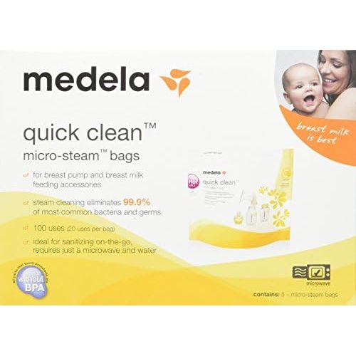 메델라 [아마존베스트]Medela Quick Clean Micro-Steam Bags Economy Pack of 4 retail boxes (20 Bags Total)