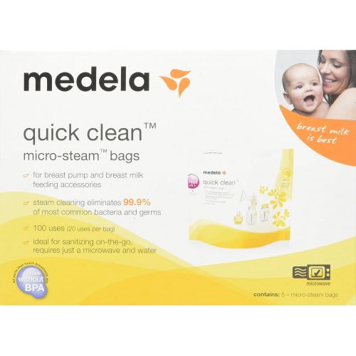 메델라 [아마존베스트]Medela Quick Clean Micro-Steam Bags Economy Pack of 4 retail boxes (20 Bags Total)