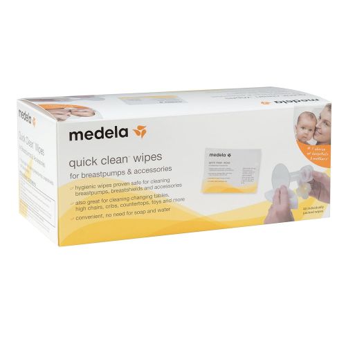 메델라 [아마존베스트]Medela Quick Clean Breast Pump and Accessory Wipes, 40 Individually Packed Wipes, Convenient Portable...