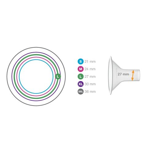 메델라 [아마존베스트]Medela Breast Pump Shields, PersonalFit Breast Shields Size Large, 27mm, Breast Shields for Pumping and...
