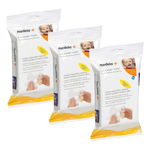 메델라 [아마존베스트]Medela Quick Clean Breast Pump and Accessory Wipes, 72 Wipes in a Resealable Pack, Convenient...