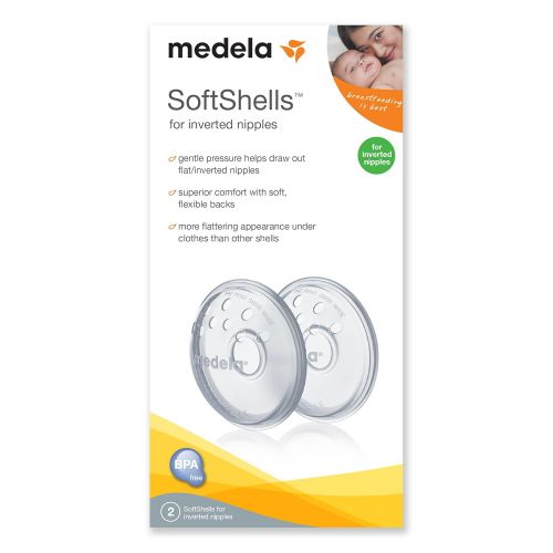 메델라 [아마존베스트]Medela SoftShells, Soft, Discreet Breast Shells Designed for Flat or Inverted Nipples, Flexible and Easy to...
