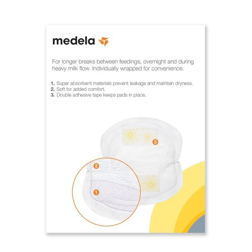 메델라 [아마존베스트]Medela Nursing Pads, Pack of 60 Disposable Breast Pads, Excellent Absorbency, Leak Protection, Double...