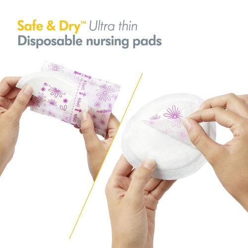 메델라 [아마존베스트]Medela Safe & Dry Ultra Thin Disposable Nursing Pads for Breastfeeding with Night Time and Overnight...