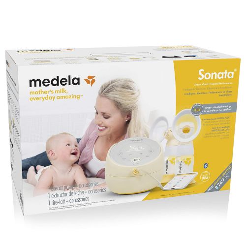 메델라 [아마존베스트]Medela 101037319 Sonata Smart Breast Pump, Hospital Performance Double Electric Breastpump, Rechargeable, Flex Breast Shields, Touch Screen Display, Connects to Mymedela App, Lacta