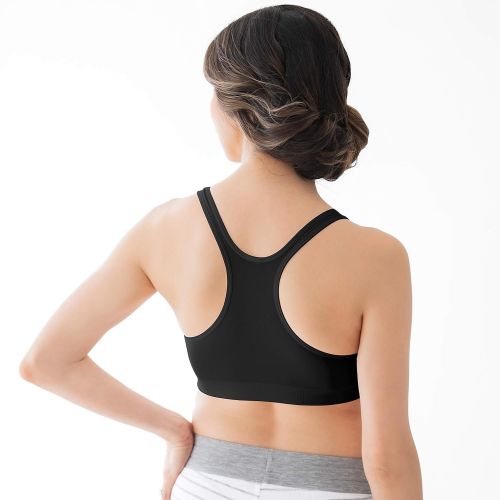 메델라 Medela Nursing Bra for Sleep and Breastfeeding, Crisscross Front, Racerback Bra, Four-Way Stretch Fabric, Easy to Care and Maintain, Oeko-Tex Certified, Black, Large