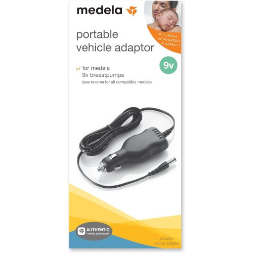 메델라 Medela Breast Pump Car Charger, 9 Volt Vehicle Adaptor, Authentic Medela Spare Part, Compatible with all 9V Pump in Style Advanced Breastpumps