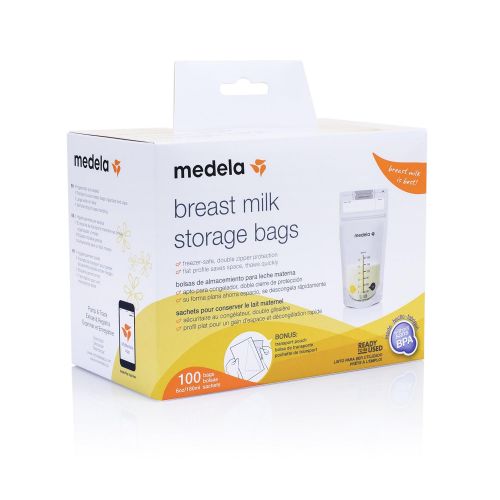 메델라 Medela, Breast Milk Storage Bags, 100 Count, 6 Ounce