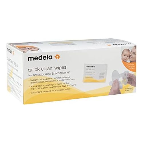 메델라 Medela Quick Clean Breast Pump and Accessory Wipes, 40 Count