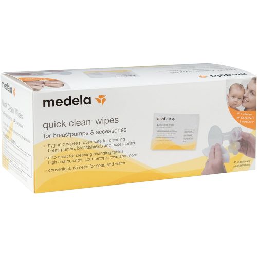 메델라 Medela Quick Clean Breast Pump and Accessory Wipes, 40 Count