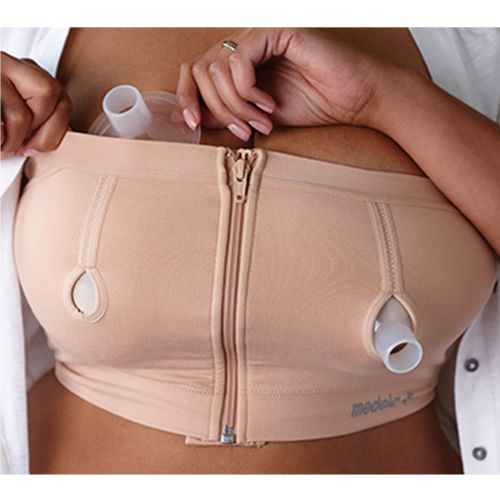 메델라 Medela Easy Expression Hands Free Pumping Bra, Nude, Medium, Comfortable and Adaptable with No-Slip Support for Easy Multitasking