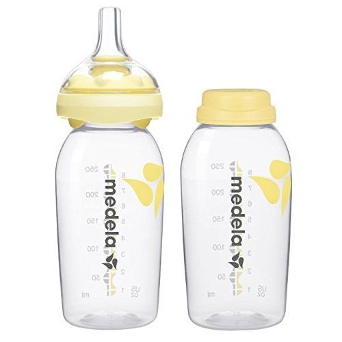 메델라 Medela Calma Breastmilk Bottle Base & Nipple Set - Yellow - 8 oz - 2 pk