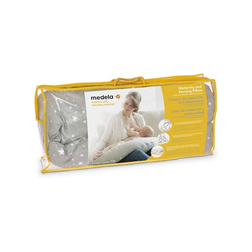 메델라 Medela Maternity Pillow and Breastfeeding Nursing Pillow in One, Flexible Shape and Body Hugging Design, Soft and Quiet Micro Pearl Filling