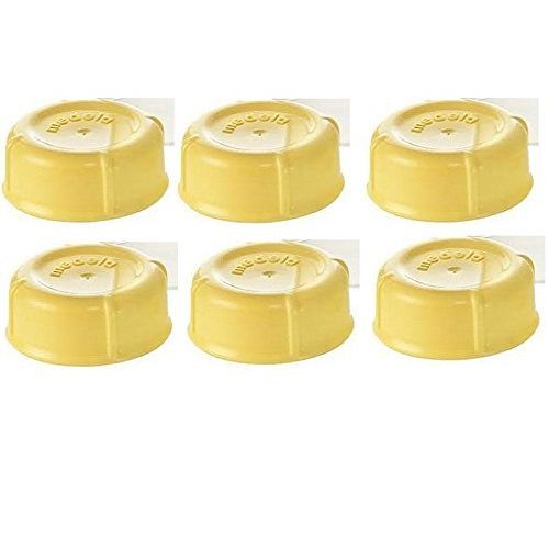 메델라 (6) Medela Solid Lids - Yellow/ solid cap/ bottle lid/ bottle solid cap - for Medela Bottles