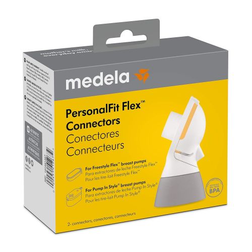 메델라 New Medela PersonalFit Flex Replacement Connectors, 2 per Pack, Compatible with Pump in Style MaxFlow and Freestyle Flex Breast Pumps, Authentic Medela Spare Parts