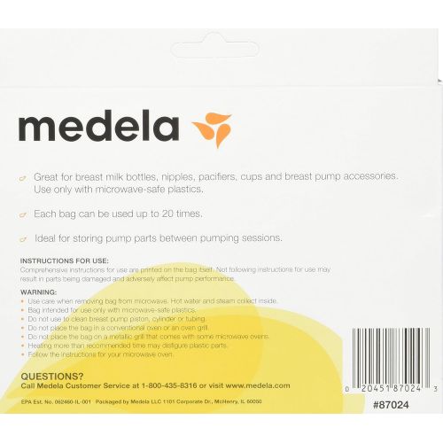 메델라 Medela Quick Clean Micro-Steam Bags Economy Pack of 4 retail boxes (20 Bags Total)