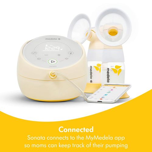 메델라 Medela 101037319 Sonata Smart Breast Pump, Hospital Performance Double Electric Breastpump, Rechargeable, Flex Breast Shields, Touch Screen Display, Connects to Mymedela App, Lacta