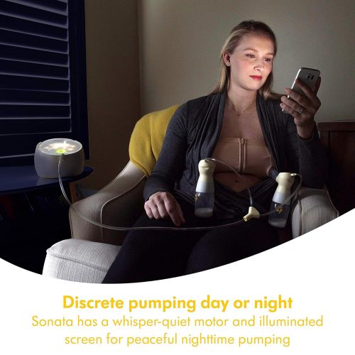 메델라 Medela 101037319 Sonata Smart Breast Pump, Hospital Performance Double Electric Breastpump, Rechargeable, Flex Breast Shields, Touch Screen Display, Connects to Mymedela App, Lacta