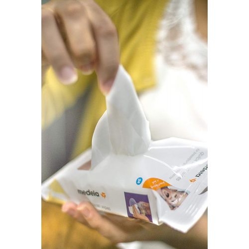 메델라 Medela Quick Clean Breast Pump and Accessory Wipes, 72 Wipes in a Resealable Pack, Convenient Portable Cleaning, Hygienic Wipes Safe for Cleaning High Chairs, Tables, Cribs and Cou