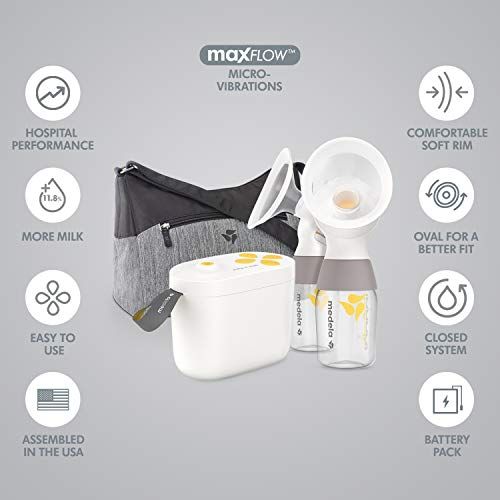 메델라 New Medela Pump in Style with MaxFlow, Electric Breast Pump Closed System, Portable Breastpump, 2020 Version