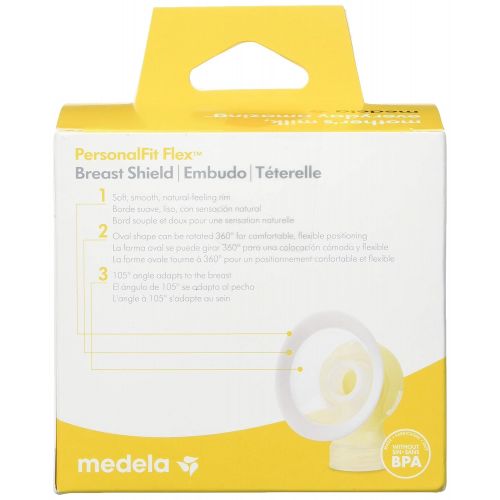메델라 Medela PersonalFit Flex Breast Shields, 2 Pack of Medium 24mm Breast Pump Flanges, Made Without BPA, Shaped Around You for Comfortable and Efficient Pumping