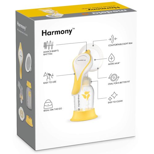 메델라 New Medela Harmony Manual Breast Pump, Single Hand Breastpump with Flex Breast Shields for More Comfort and Expressing More Milk