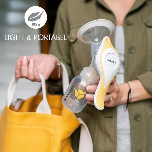 메델라 New Medela Harmony Manual Breast Pump, Single Hand Breastpump with Flex Breast Shields for More Comfort and Expressing More Milk