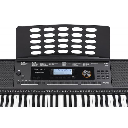  Medeli M361 61-Key Portable Electronic Keyboard with Interactive LCD Screen & Includes power supply