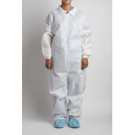 MediChoice Coveralls, Standard, Disposable, Full Front Zip, Knit Cuff, Open Collar and Ankles, Polypropylene, XXL, White (Case of 24)