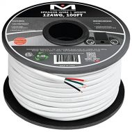 Mediabridge 12AWG 4-Conductor Speaker Wire (100 Feet, White) - 99.9% Oxygen Free Copper - ETL Listed & CL2 Rated for In-Wall Use (Part# SW-12X4-100-WH )