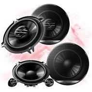 Mediadox Pioneer front/rear 13 cm/130 mm car speaker/boxes/speaker complete set compatible for Renault