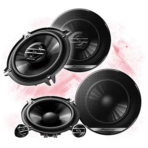  Mediadox Pioneer front/rear 13 cm/130 mm car speaker/boxes/speaker complete set compatible for Renault