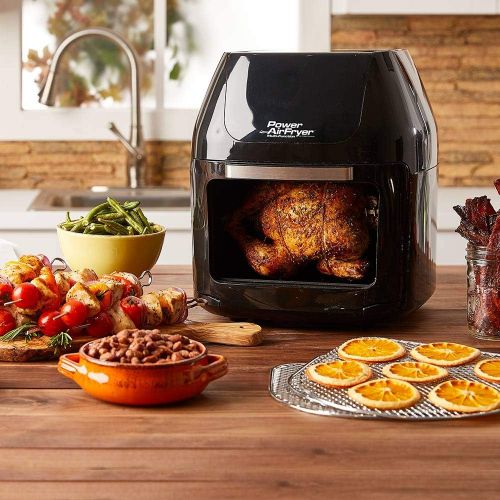  Mediashop Power Airfryer Multi-Function Heissluftfritteuse | Drehgrill | Doerrautomat | Rezeptheft | Grillspiess | 1800 Watt | fettfrei grillen ohne OEl | Das Original aus dem TV