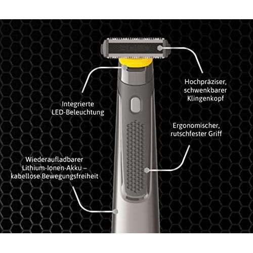  Mediashop Micro Touch Titanium Solo Electric Razor with Titanium Coated Stainless Steel Blades for Beard and Body Hair 3 Blades Trim, Style & Shave Recommended by Dominic T