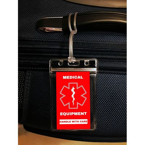  Medical Equipment Luggage Tag Medical Alert Equipment Luggage Tag - Handle with Care, DOT and ACAA regulations (MELT-112) Quantity (2)