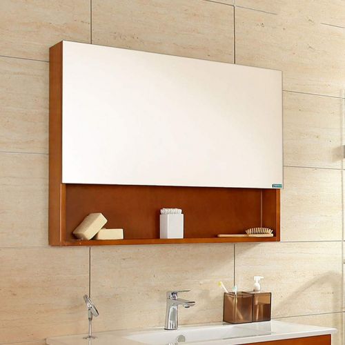  Medicine Cabinets Solid Wood Wall Mirror Cabinet Bathroom Mirror Cabinet with Door Bathroom Mirror Storage Cabinet Mirror Box Upturn Door (Color : Brown, Size : 9013.565cm)