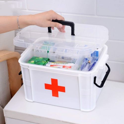  Medicine box Plastic Multi-Function Household Multi-Layer First Aid Kit Medicine Storage Box FANJIANI (Color : 39cm28cm22.5cm)