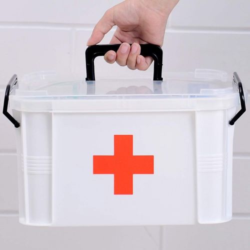  Medicine box Plastic Multi-Function Household Multi-Layer First Aid Kit Medicine Storage Box FANJIANI (Color : 39cm28cm22.5cm)