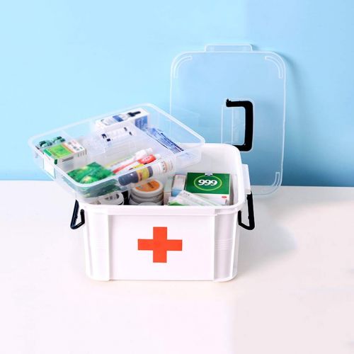  Medicine box Plastic Multi-Function Household Multi-Layer First Aid Kit Medicine Storage Box FANJIANI (Color : 39cm28cm22.5cm)