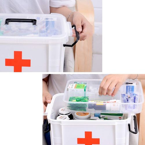  Medicine box Plastic Multi-Function Household Multi-Layer First Aid Kit Medicine Storage Box FANJIANI (Color : 39cm28cm22.5cm)